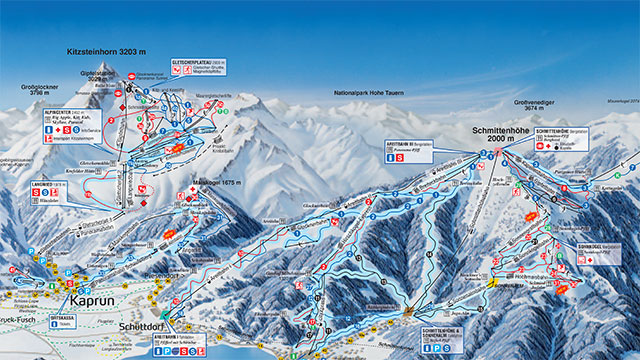 Zell am See - Kaprun Piste Map